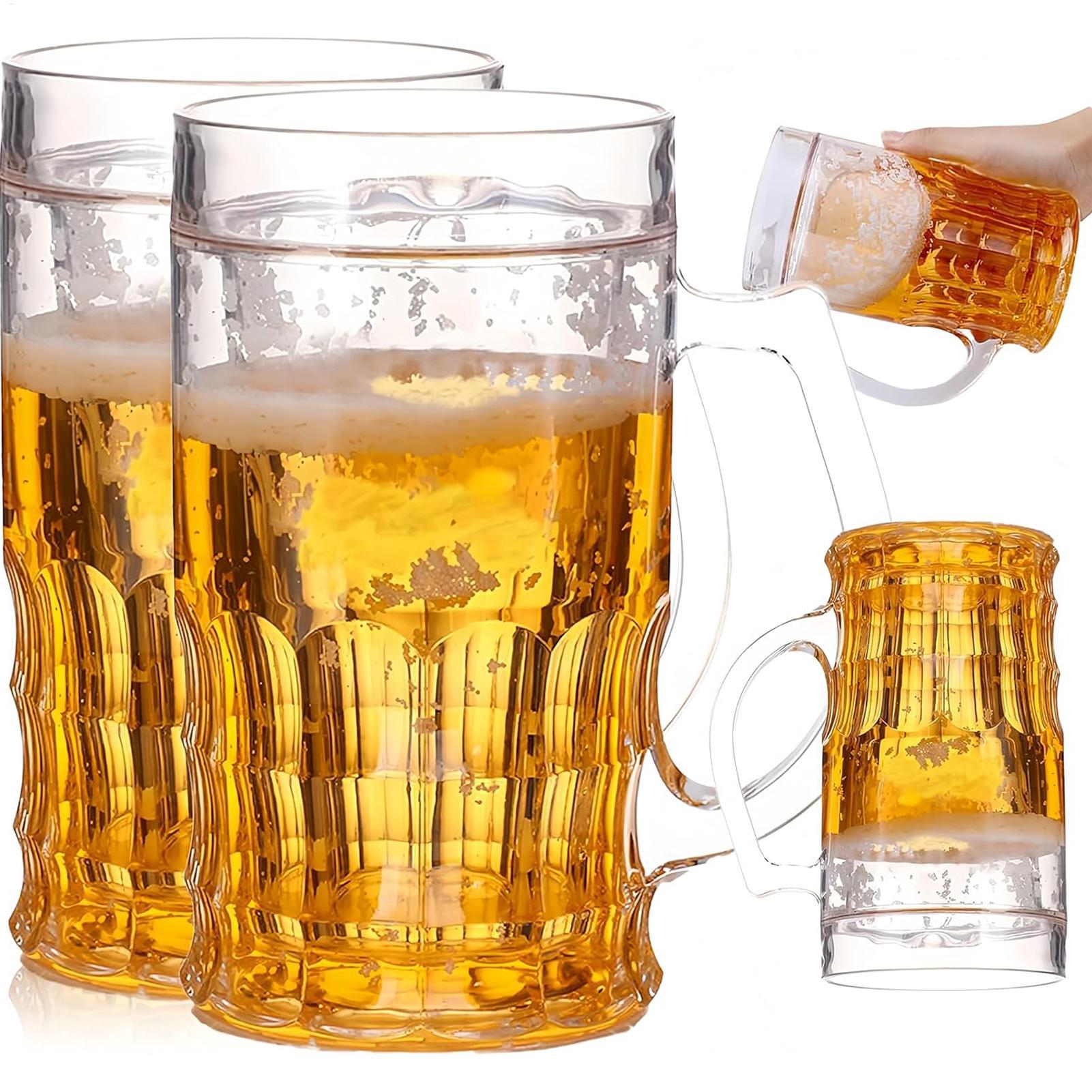 Prank Toys - 450ml 面白い偽造ビールマグカップ リアルなビールマグカップ ハンドル付き トリックおもちゃ クリエイティブなビールモデル