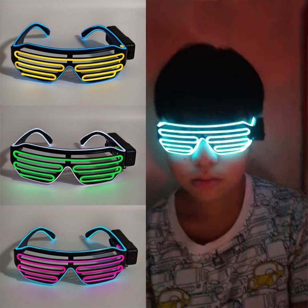 Glow In The Dark Party Glasses - ワイヤレスLED光るメガネ クールでカラフルなネオンメガネ ダブルカラー 暗闇で光る発光メガネ ハロウィンコスチューム