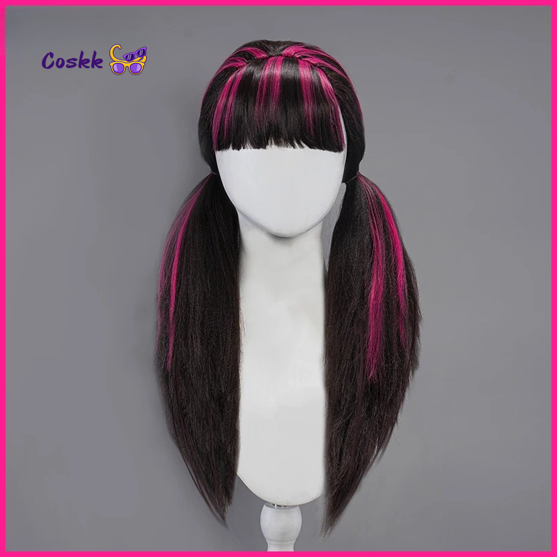 Anime Cosplay Wig Heat Resistant - ドラキュララーア コスプレウィッグ ロングヘア 60CM ロング ブラック