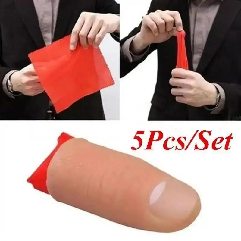 Thumb Tip Magic Trick Set - 5個/セット ホットフェイク ソフトサムチップ 指クローズアップ ステージマジック トリック