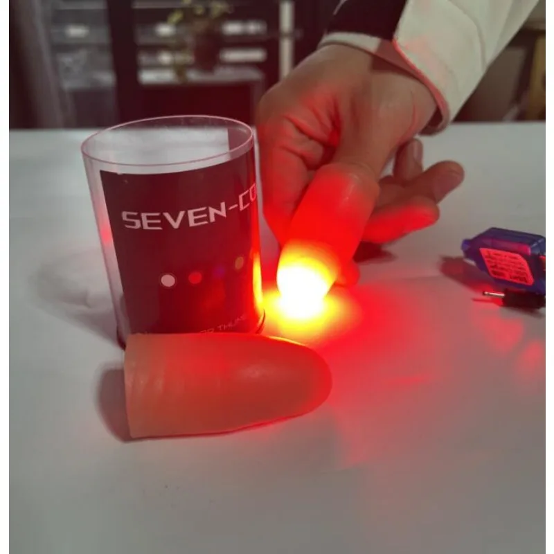 Thumb Tip Magic Trick Set - 7 色 LED ライト親指マジックヒントスーパーライトトリックプロフェッショナルライトペアセット D'lite ステージ小道具ギミックイリュージョン