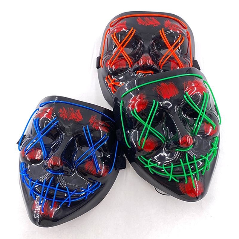 Led Purge Mask Halloween - 卸売10個入りマスクLEDパージマスクワイヤレス光るハロウィンマスク恐怖祭りコスプレハロウィンコスチュームレイブ小道具