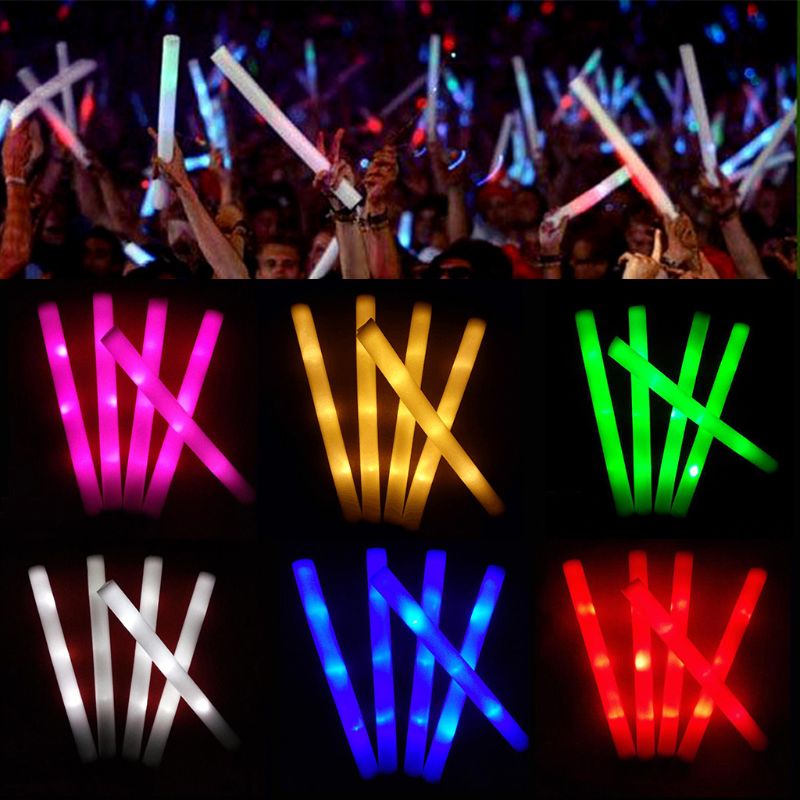 Flashing Led Foam Sticks Party - パーティー用のLEDフォームバーライトスティック,30/50ユニット,光沢のある,点滅する,パーティー用,コンサート用