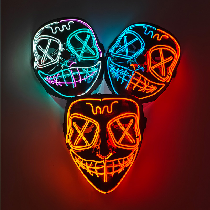 Led Purge Mask Halloween - ワイヤレスLEDイルミネーションマスク,エルネオンマスク,カラフルなライトパージ,ハロウィーンのホラー,コスプレパーティー,カーニバルコスチューム用品