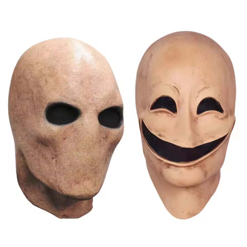 Latex Alien Mask Realistic - フェイスレス&スマイルマン ハロウィン スレンダーマンマスク 無毒 リアルなエイリアンスカル ラテックスヘルメット
