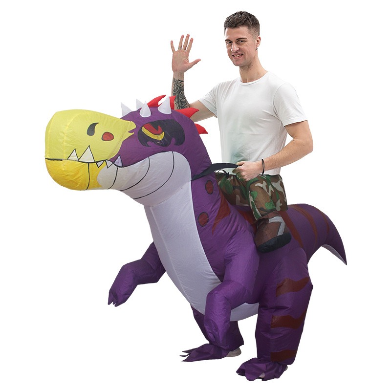 Inflatable Dinosaur Costume Adult - ハロウィン恐竜インフレータブルドレス面白い乗馬動物漫画人形親子アクティビティステージ衣装アニメパーティー服