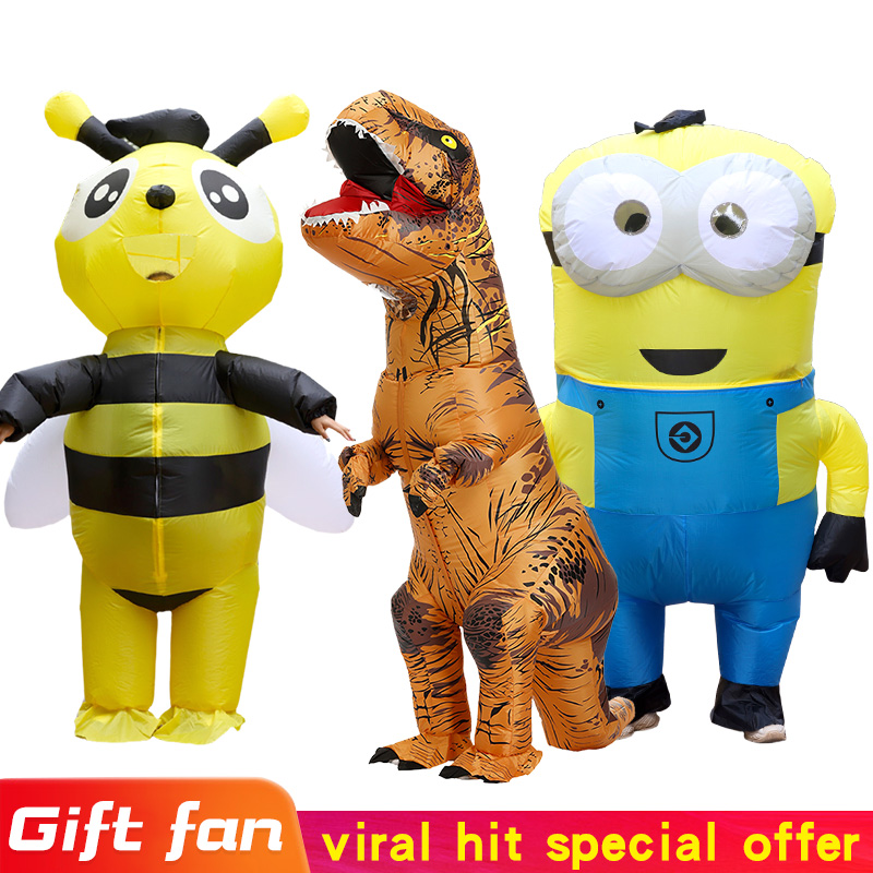Inflatable Dinosaur Costume Adult - 男性と女性のためのインフレータブルマウスパーティーコスチューム、ハロウィンアニマルコスプレ、大人用ホリデーカーニバル、面白いパーティーコスチューム