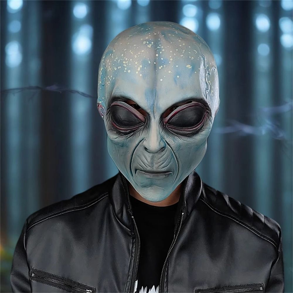 Latex Alien Mask Realistic - ラテックス素材のエイリアンマスク フルヘッドマスク グリーンエイリアンマスク ラテックスフルフェイスマスク リアルなマスク UFOスカルマスク