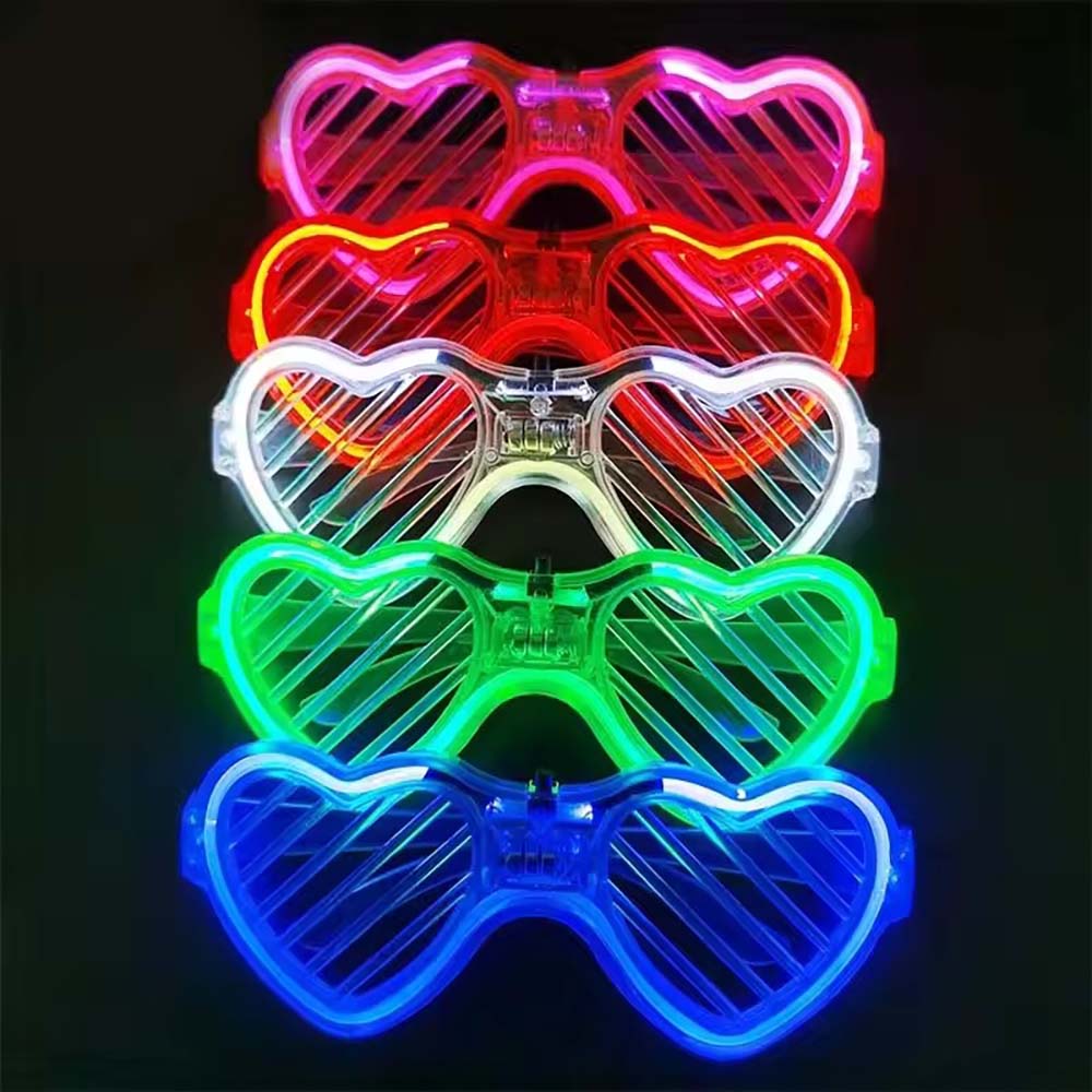 Glow In The Dark Party Glasses - 10/20/50個入り 暗闇で光るメガネ ハート型LEDライトアップサングラス 光るネオンパーティー用品 子供 大人向け