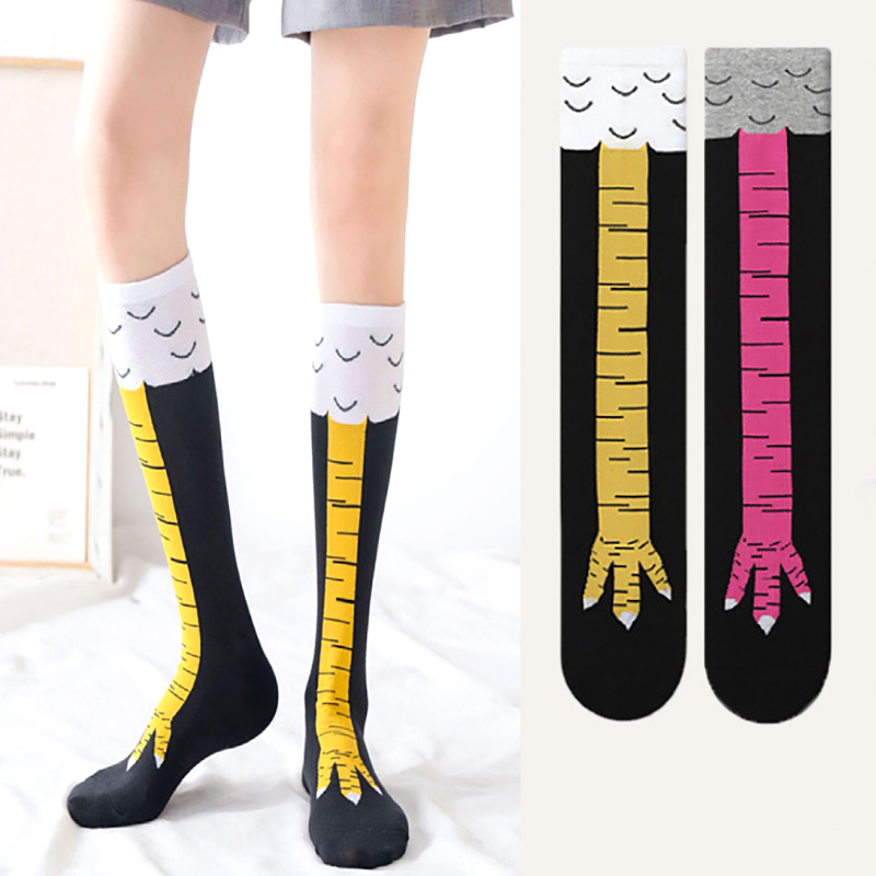 Funny Chicken Leg Socks - ユニセックス面白い靴下かわいい鶏の足ソフト弾性ノンスリップ靴下女性女の子ハロウィンコスプレ靴下