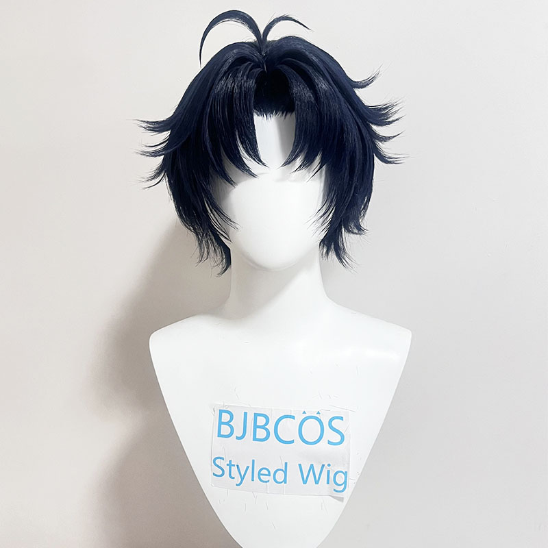 Anime Cosplay Wig Heat Resistant - 【スタイリング済みウィッグ】朝巴春馬 コスプレウィッグ ZZZ 30cm ショート ブラック
