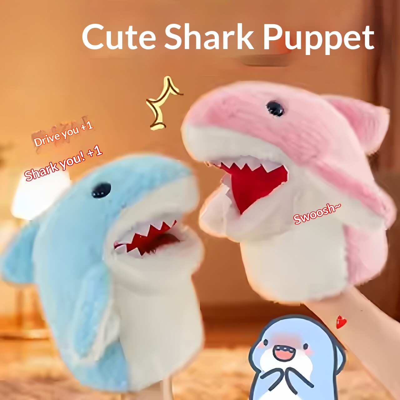 Prank Toys - サメハンドパペットぬいぐるみサメアームグローブおもちゃ面白いインタラクティブぬいぐるみ子供の誕生日プレゼントカップルいたずらゲーム学生遊びデコ