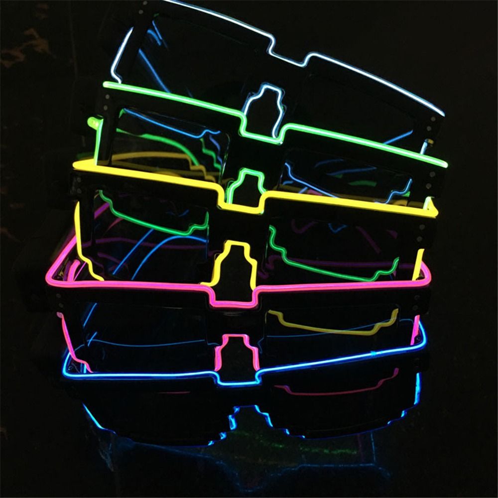 Glow In The Dark Party Glasses - パーティーをraveのモザイクLEDメガネ,ワイヤレスライトアップ,夜に輝く,面白いネオンシェード,点滅ライト