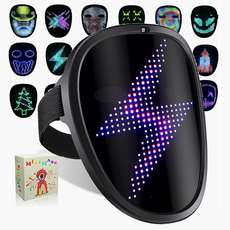 Led Purge Mask Halloween - ジェスチャーセンシング付きLEDマスク子供用電子ライトアップマスクハロウィンパーティーフェスティバルパフォーマンス子供用発光マスク