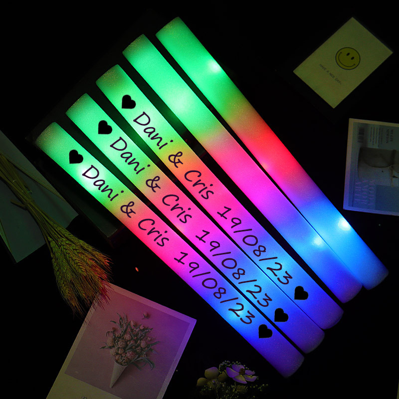 Glow In The Dark Party Glasses - 12/30/60 個 LED グロースティックバルクカラフルな RGB グローフォームスティック応援チューブダークライトクリスマス誕生日ウェディングパーティー用品