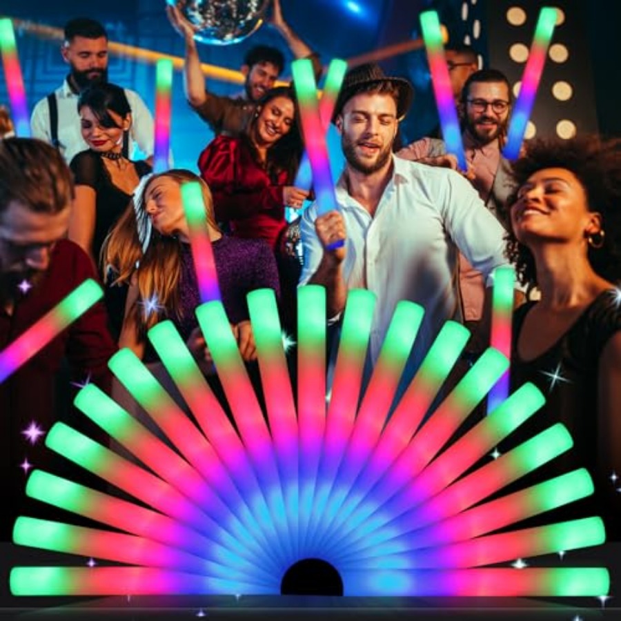 Flashing Led Foam Sticks Party - 発光フォームスティック、LEDフォームスティック、3モードカラフル点滅付きフォームライトアップスティック、光るパーティー用品、グロースティック