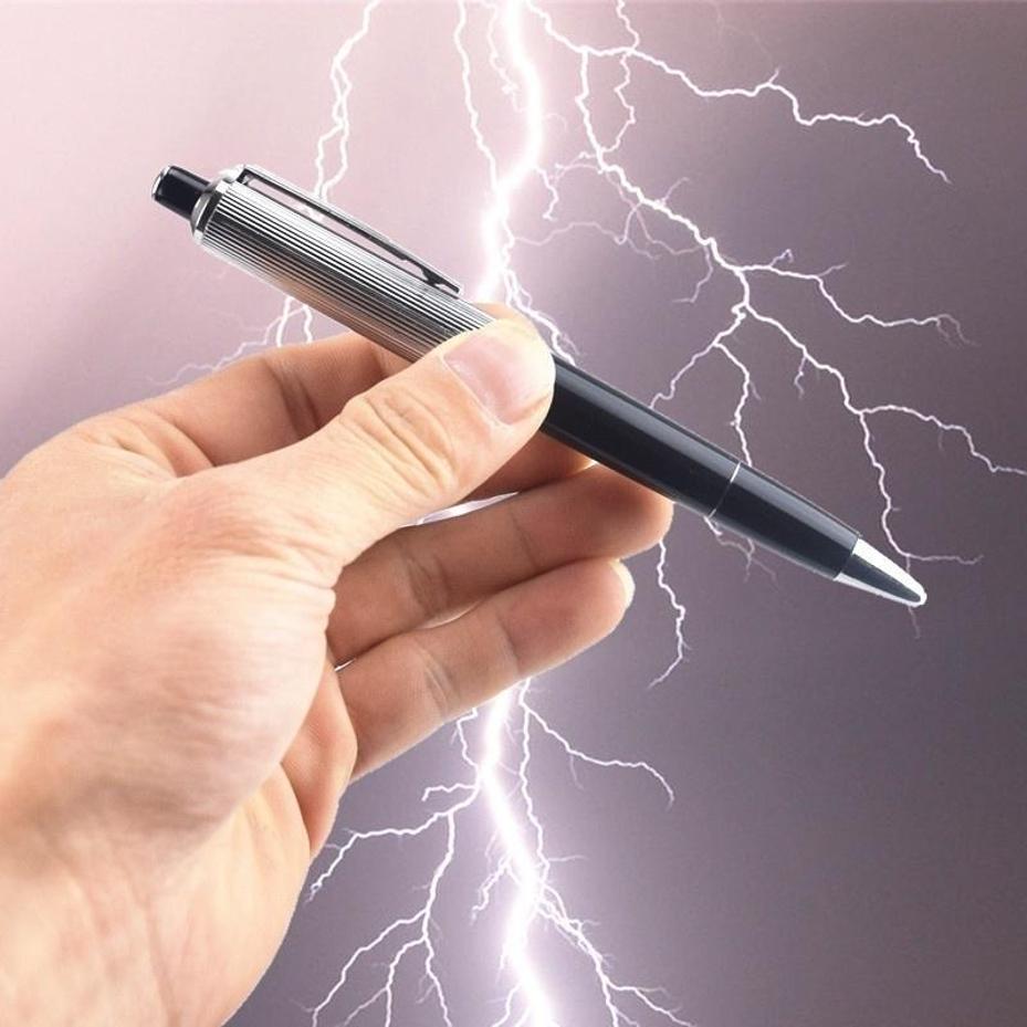 Shock Pen Prank Toy - 1 個クリエイティブファンシーボールペンショッキング電気ショックおもちゃギフトジョークいたずらトリック楽しい