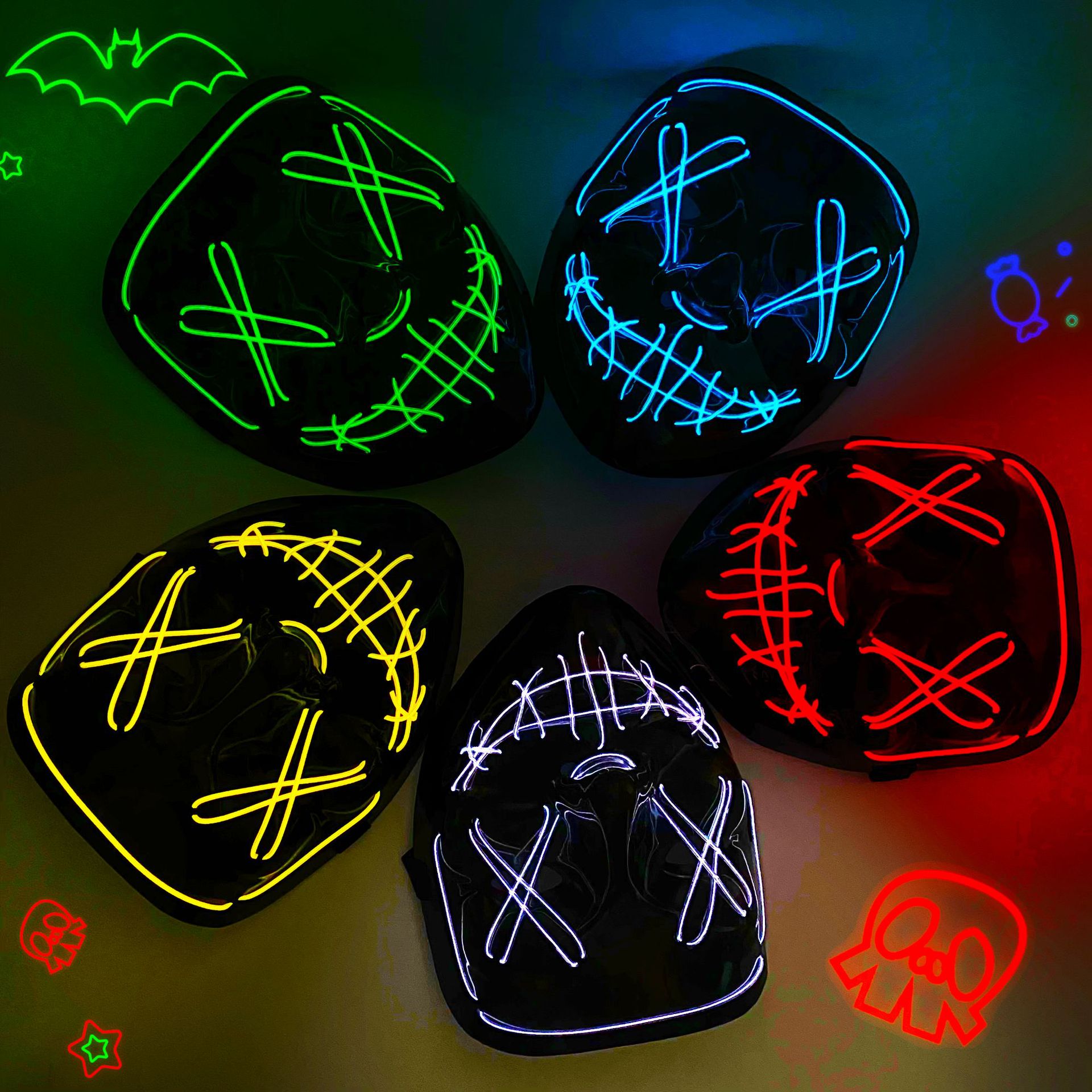 Led Purge Mask Halloween - LEDマスク ハロウィン カーニバル クリスマス 仮面舞踏会 パーティー