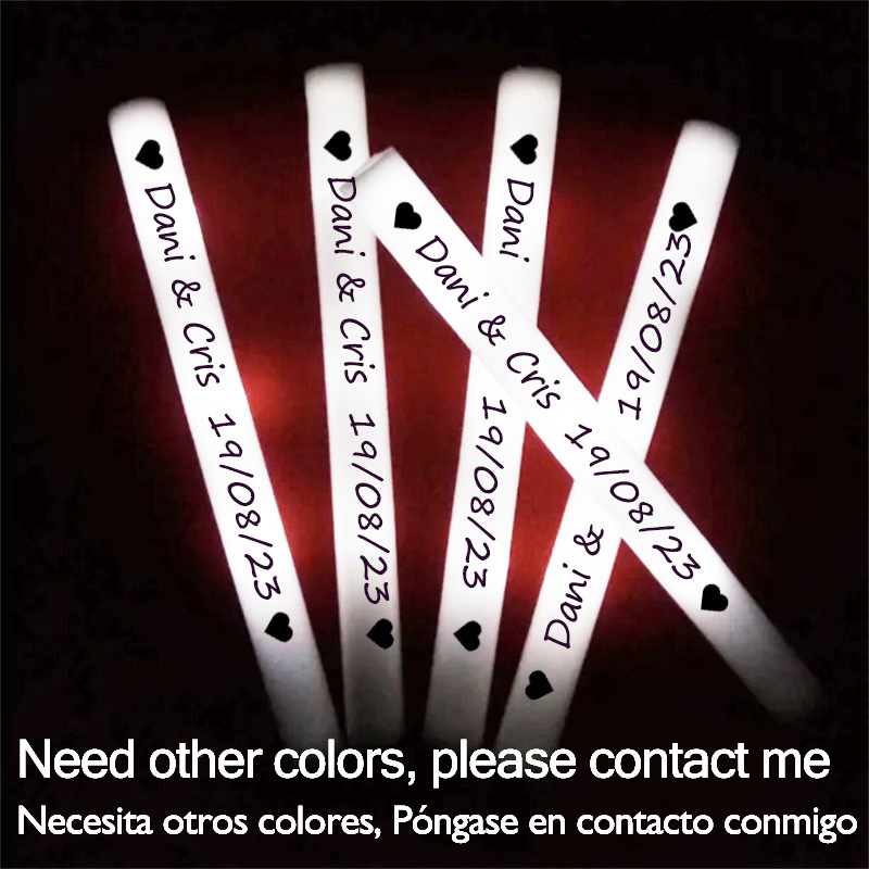 Flashing Led Foam Sticks Party - 60/100/500 個 LED グロースティックパーソナライズされたグローフォームスティックカスタムダーク点滅ライトアップスティックマッチ誕生日ウェディングパーティー