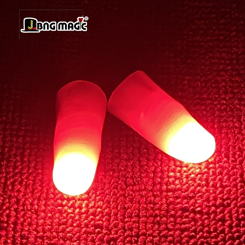 Thumb Tip Magic Trick Set - プロフェッショナルライトペアセットレッドマジックトリック LED 親指ヒントライトマギア小道具ステージイリュージョンギミックアクセサリー充電式
