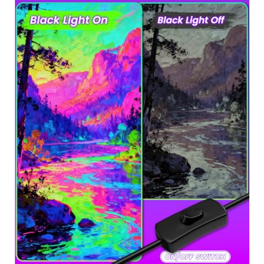4WパックLEDブラックライトバー、フットケーブル+スイッチ - Party Supplies のレビューと価格