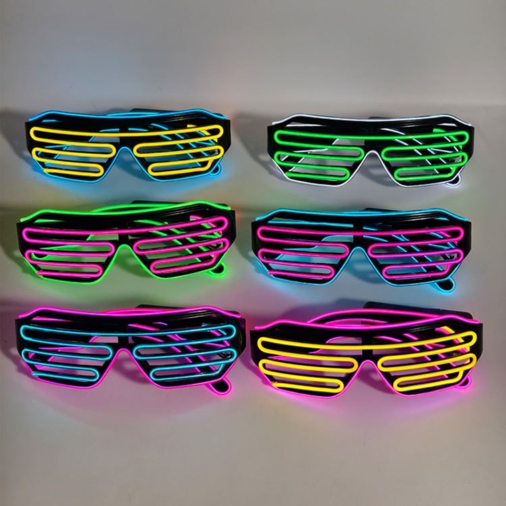ワイヤレスLED光るメガネ クールでカラフルなネオンメガネ  - Glow In The Dark Party Glasses のレビューと価格