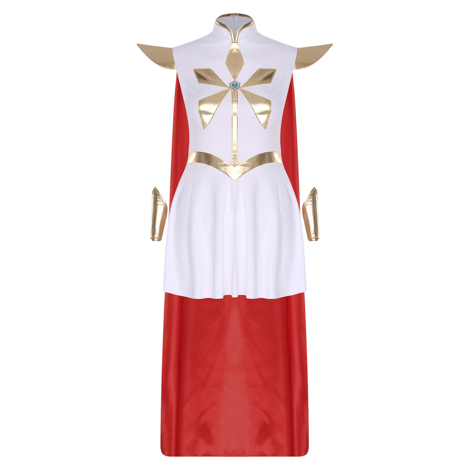 レディースパワープリンセスコスプレドレスメタリック半袖胸ライ - Medieval Renaissance Dress Women のレビューと価格