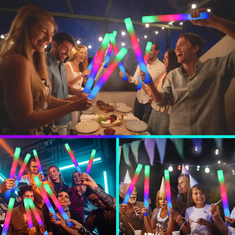 1/15/30個入り カラフルな点滅LEDフォームグローイン - Flashing Led Foam Sticks Party のレビューと価格