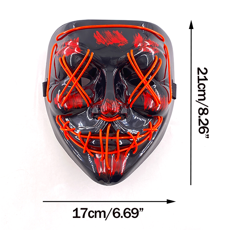 ワイヤレスネオン LED パージマスク暗闇で光るコスプレホラ - Led Purge Mask Halloween のレビューと価格