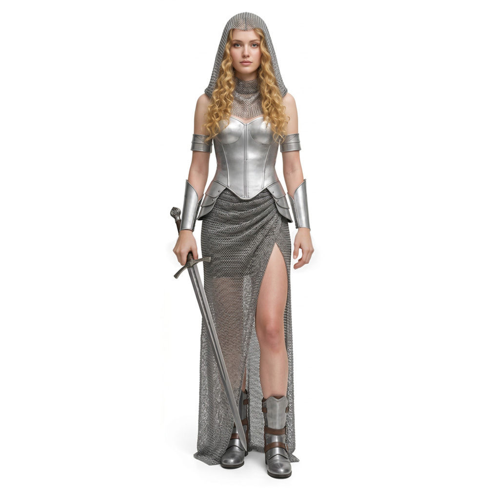 ファンシードレス中世女性騎士コスプレ女性のための偽鎧服女性衣 - Medieval Renaissance Dress Women のレビューと価格