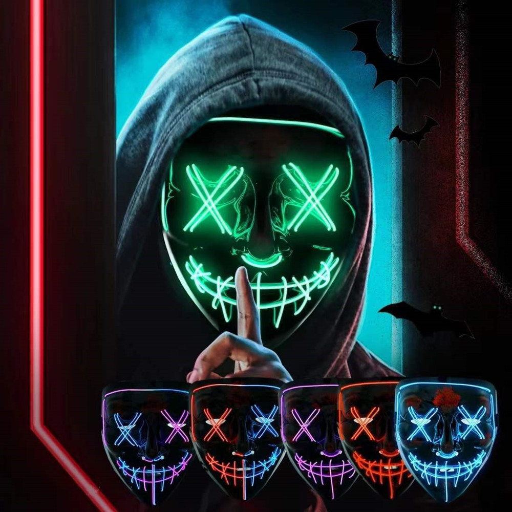 ハロウィンマスク男性女性用 LED パージマスク帽子パーティ - Led Purge Mask Halloween のレビューと価格