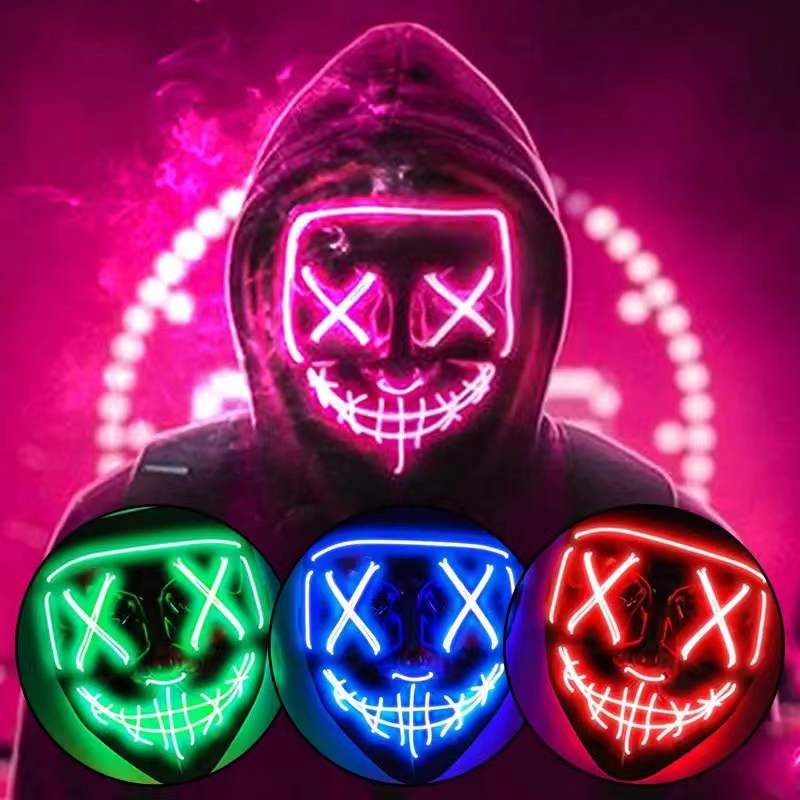 ハロウィンマスク男性女性用 LED パージマスク帽子パーティ - Led Purge Mask Halloween のレビューと価格