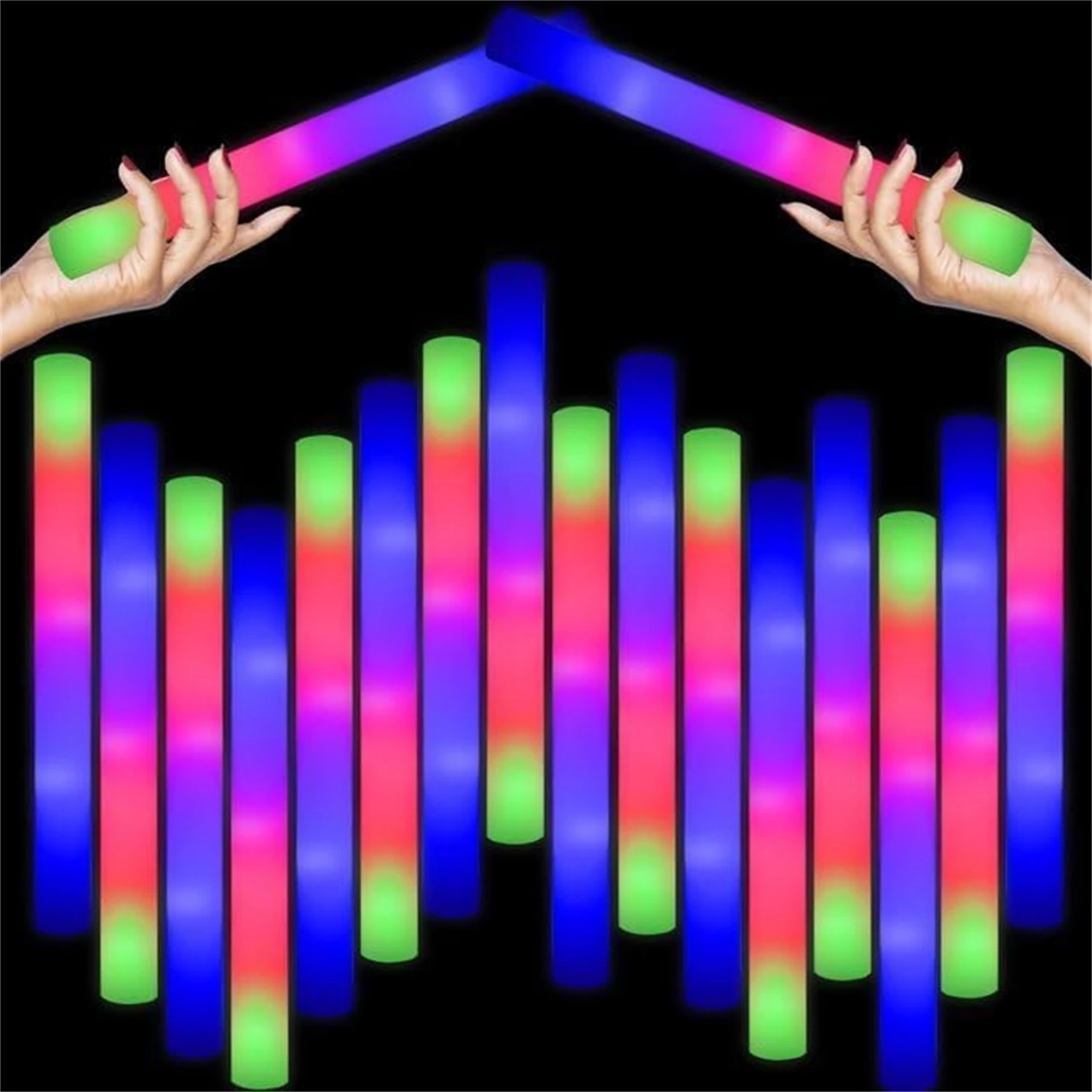 50個のLEDフォームグロースティック、8～10時間点滅、巨 - Flashing Led Foam Sticks Party のレビューと価格