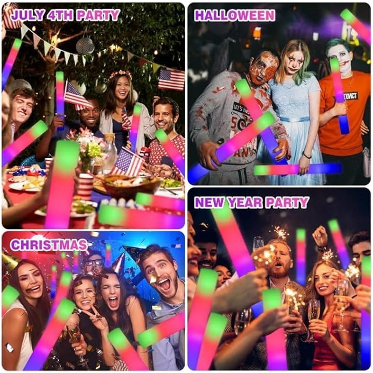 50個のLEDフォームグロースティック、8～10時間点滅、巨 - Flashing Led Foam Sticks Party のレビューと価格