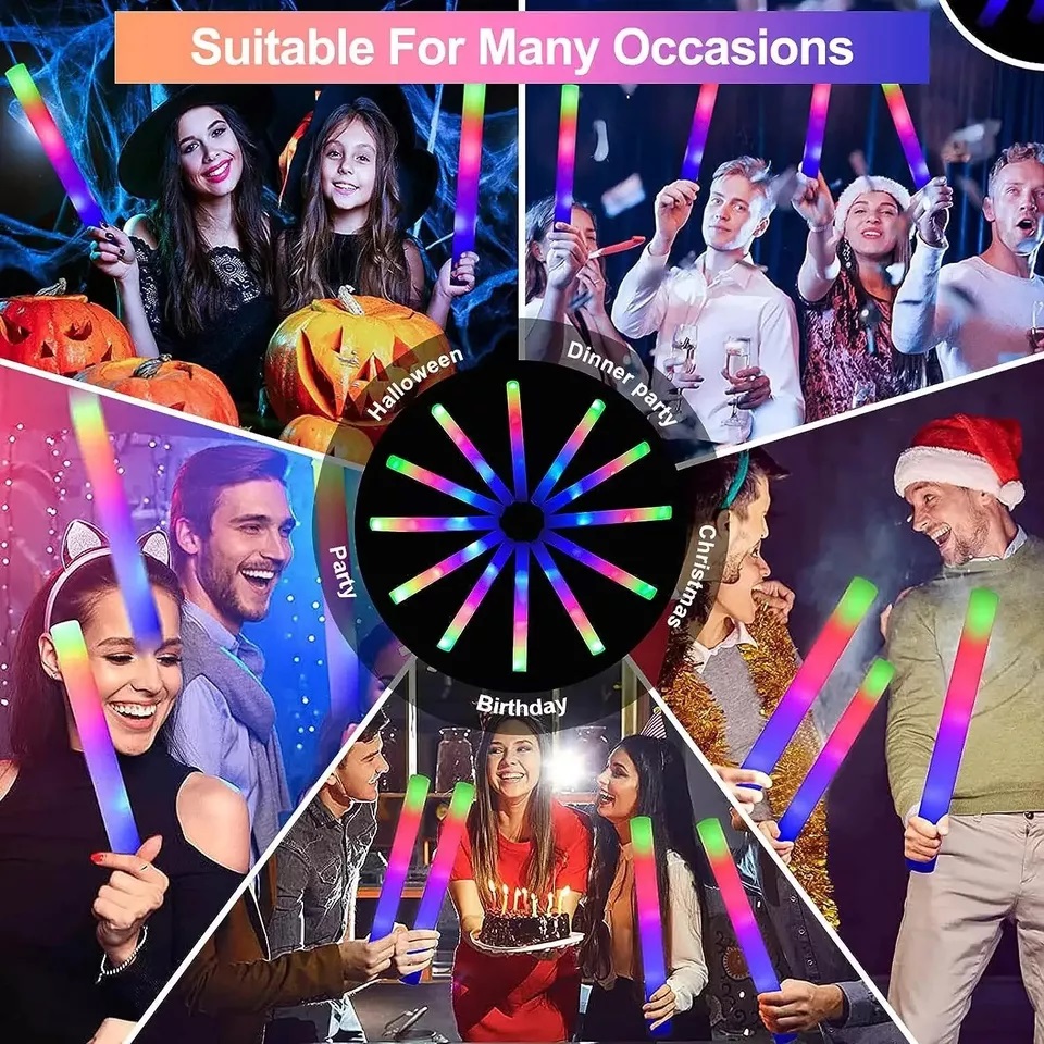 グロースティック バルク100本入り LEDライトアップフォ - Flashing Led Foam Sticks Party のレビューと価格