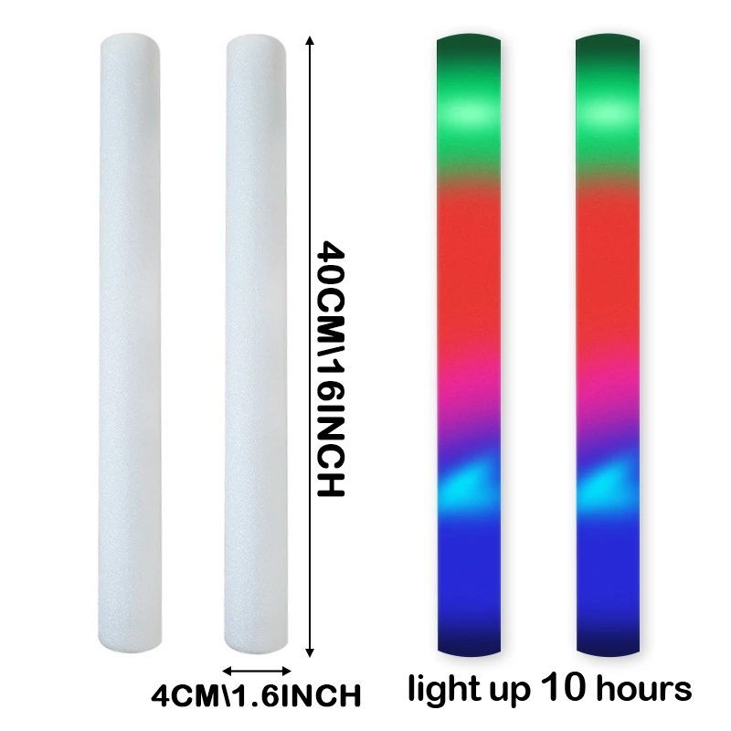 パーティー用のLEDフォームバーライトスティック,30/50 - Flashing Led Foam Sticks Party のレビューと価格