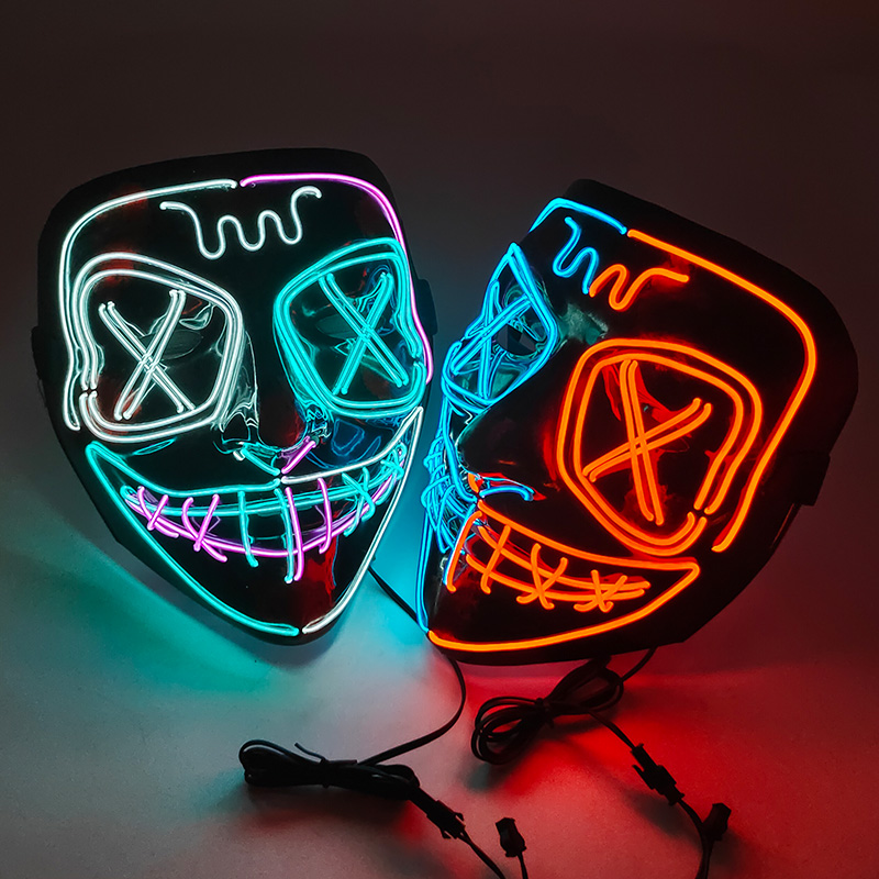 ワイヤレスLEDイルミネーションマスク,エルネオンマスク,カ - Led Purge Mask Halloween のレビューと価格