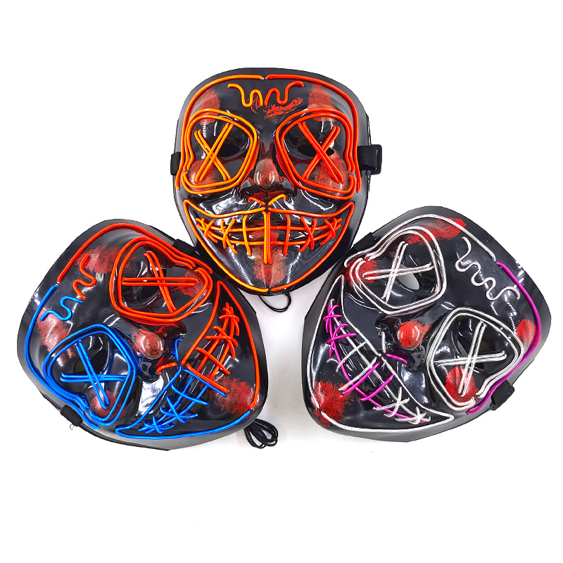 ワイヤレスLEDイルミネーションマスク,エルネオンマスク,カ - Led Purge Mask Halloween のレビューと価格