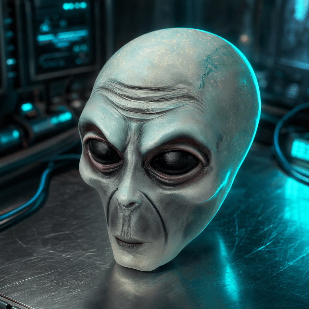 ラテックス素材エイリアンマスクフルヘッドマスクグリーンエイリ - Latex Alien Mask Realistic のレビューと価格