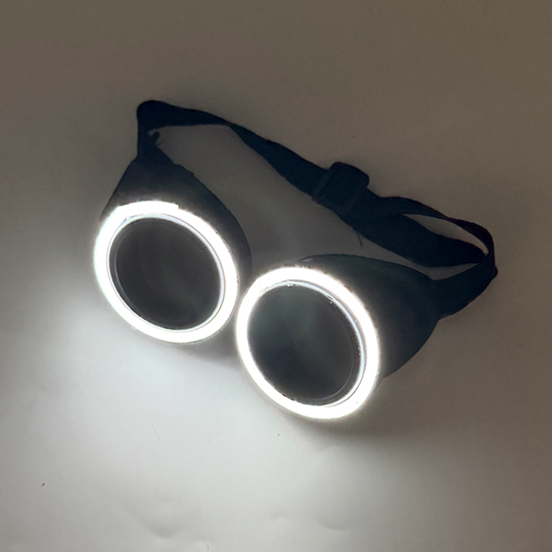 新入荷 丸型LED発光メガネ ダークレンズ レズスタイル ネ - Glow In The Dark Party Glasses のレビューと価格