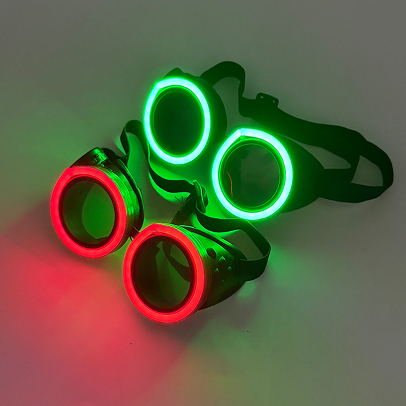 新入荷 丸型LED発光メガネ ダークレンズ レズスタイル ネ - Glow In The Dark Party Glasses のレビューと価格