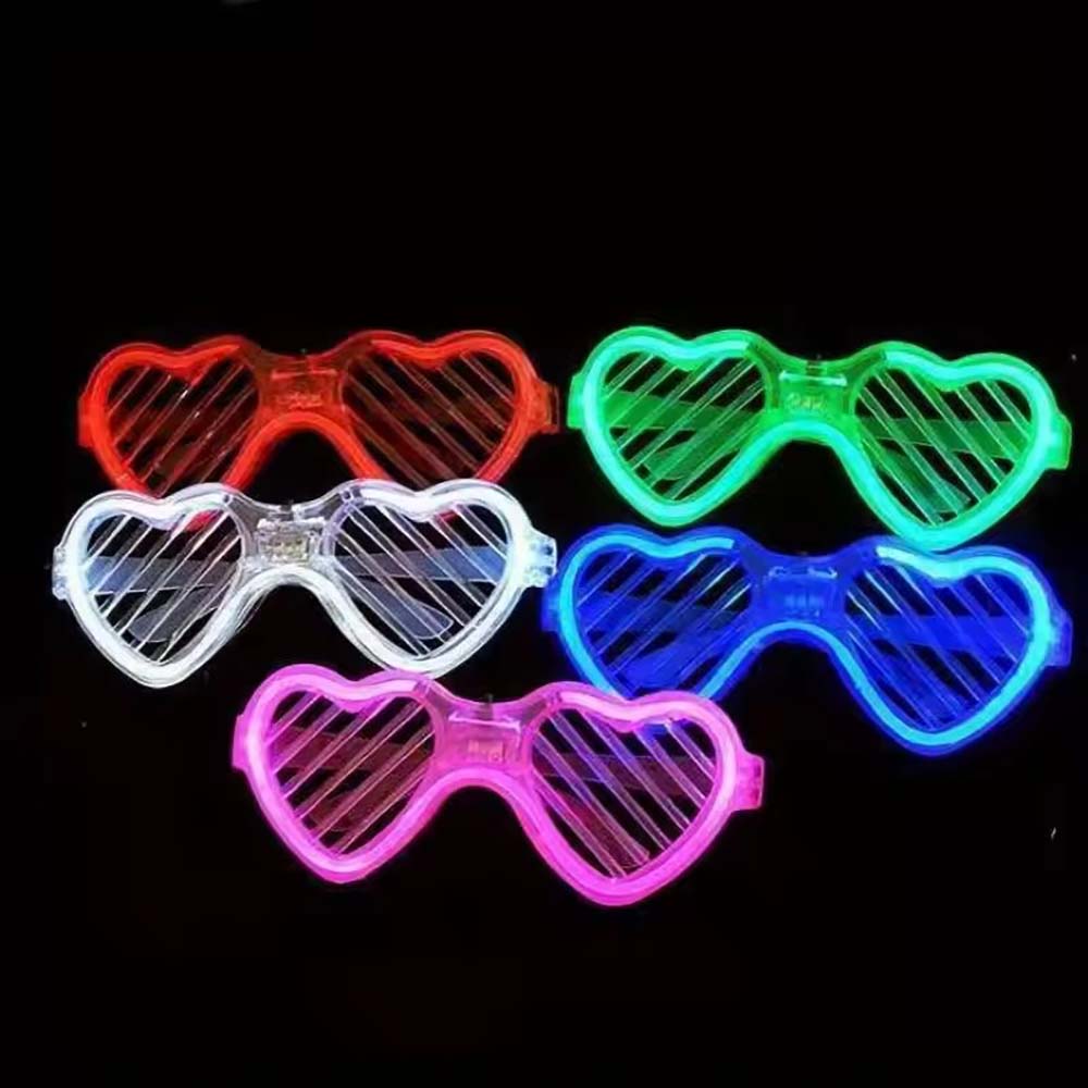 10/20/50個入り 暗闇で光るメガネ ハート型LEDライ - Glow In The Dark Party Glasses のレビューと価格
