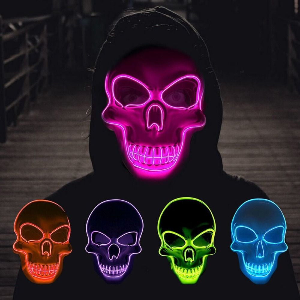 ファッションホラーハロウィンスカルマスク LED ライトコス - Led Purge Mask Halloween のレビューと価格