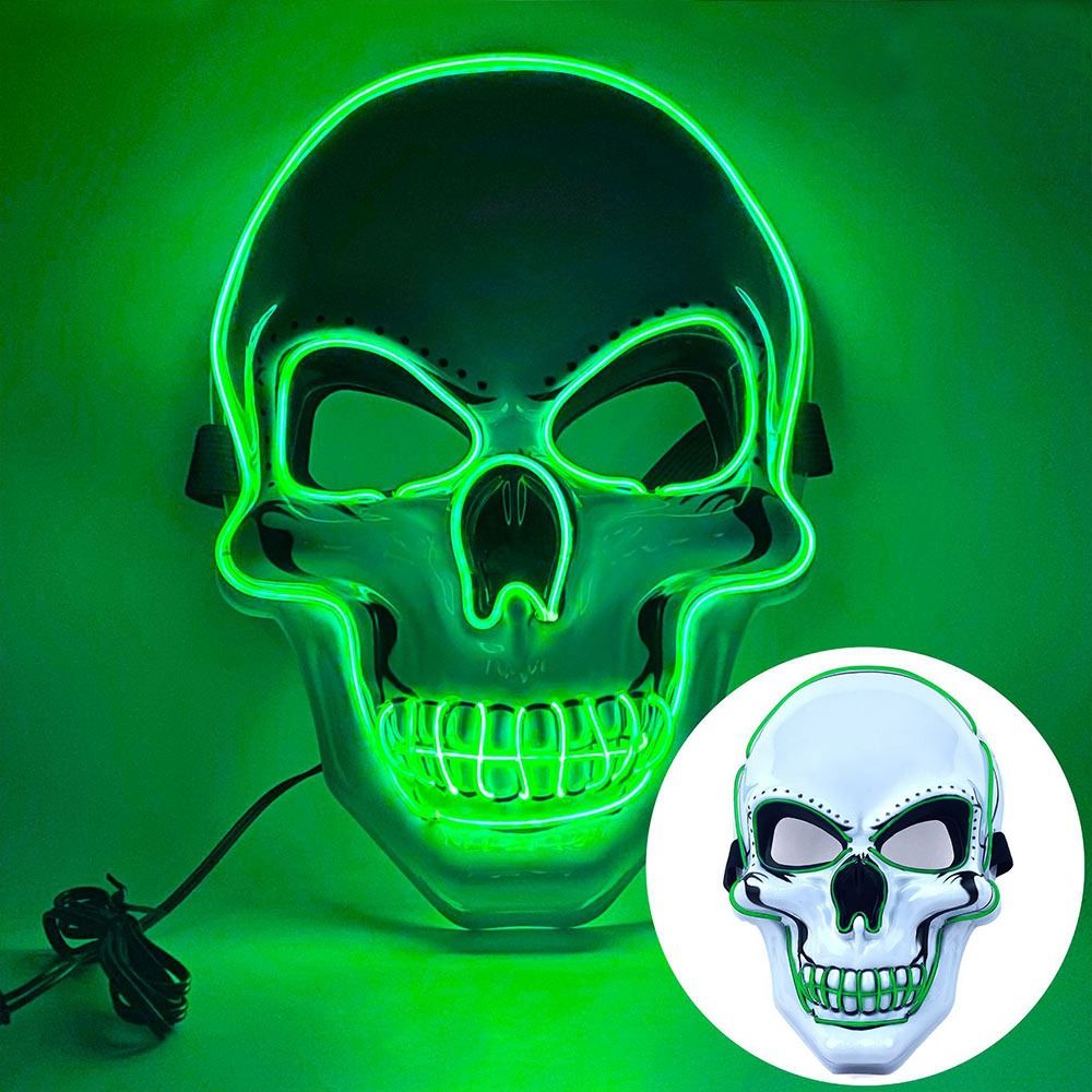 ファッションホラーハロウィンスカルマスク LED ライトコス - Led Purge Mask Halloween のレビューと価格