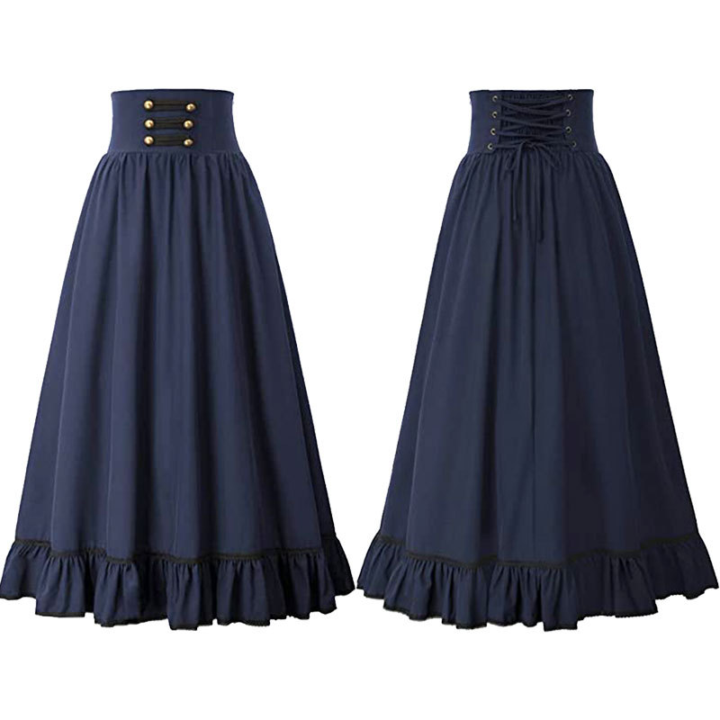 女性用ゴシック中世ビクトリア朝マキシスカート ヴィンテージル - Medieval Renaissance Dress Women のレビューと価格