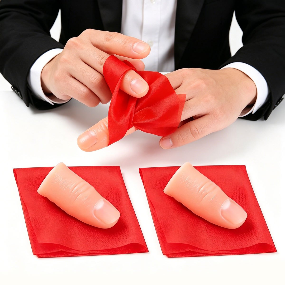 3セット スカーフ・バニッシュマジック サムチップ - フィ - Thumb Tip Magic Trick Set のレビューと価格