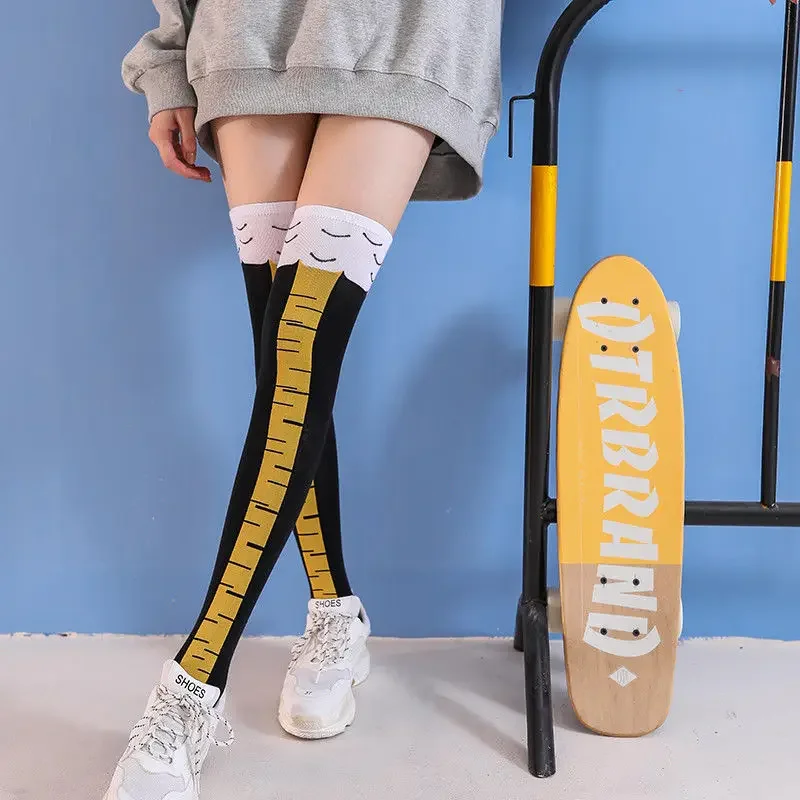 面白い鶏の足ストッキングオーバー膝圧薄脚ロングストッキング女 - Funny Chicken Leg Socks のレビューと価格