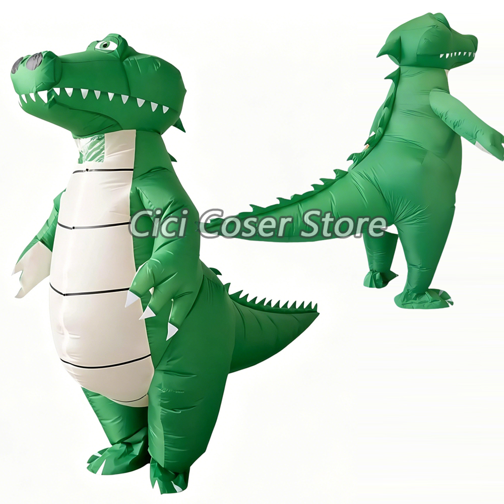 アニメハロウィンコスプレインフレータブルワニ恐竜衣装クリスマ - Inflatable Dinosaur Costume Adult のレビューと価格