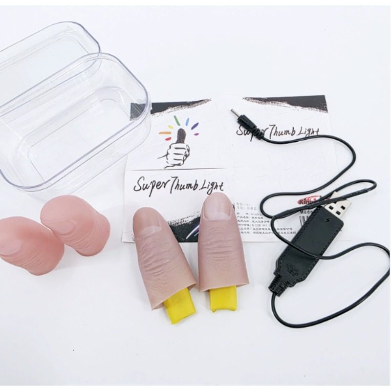 7色ライトペアセット充電式ブリリアントマジックライトマジック - Thumb Tip Magic Trick Set のレビューと価格