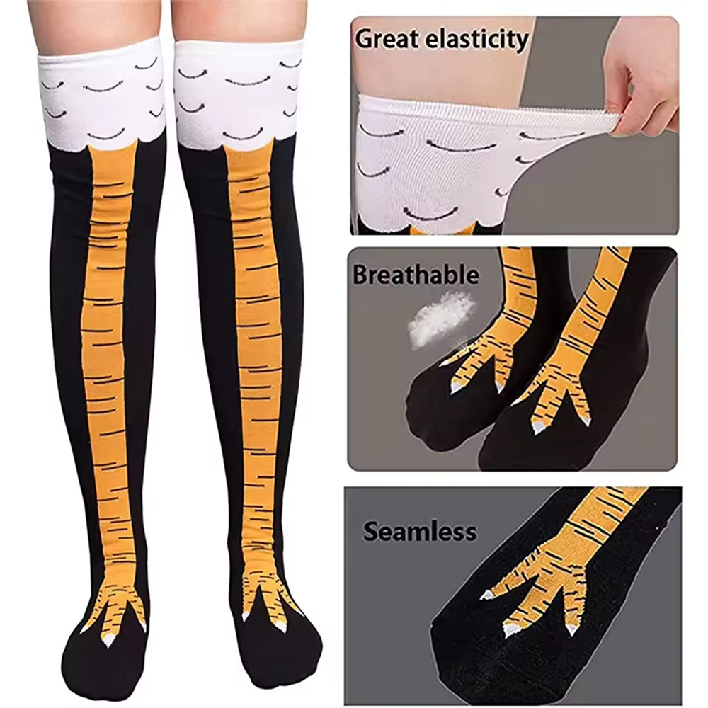 鶏の足型ソックス 面白いオーバーニーソックス レディース 着 - Funny Chicken Leg Socks のレビューと価格